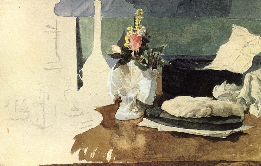 Still life with flowers,A Paper-weight,and other objects